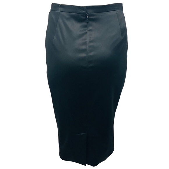 DOLCE & GABBANA BLACK STRETCH SATIN PENCIL SKIRT - Picture 3 of 6